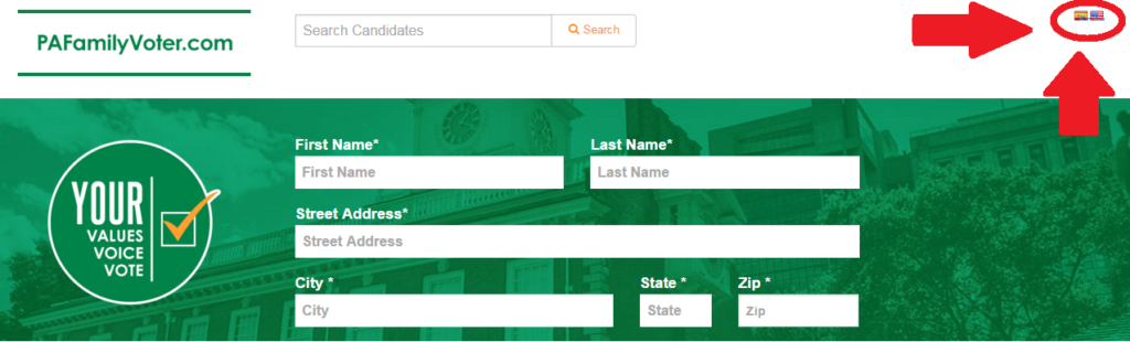 PaFamilyVoter.com Spanish to English