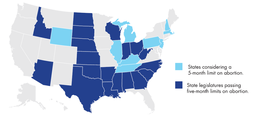 Map - Five Month Abortion Limit