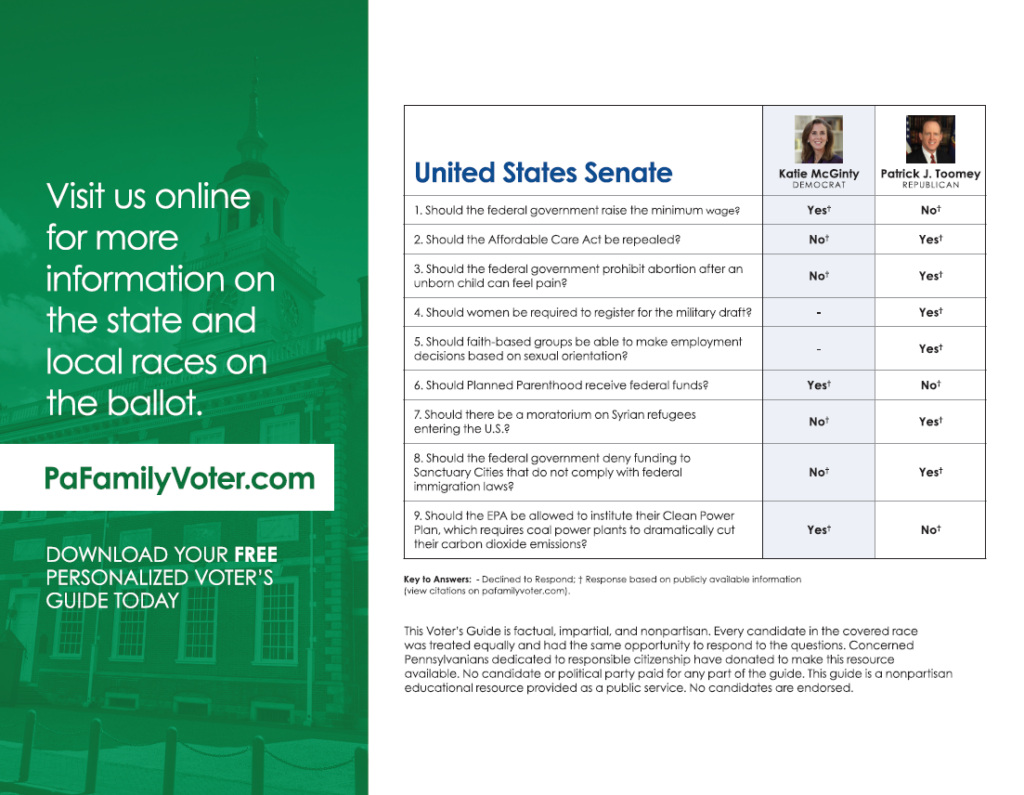 2016 US Senate General Election Voter Guide