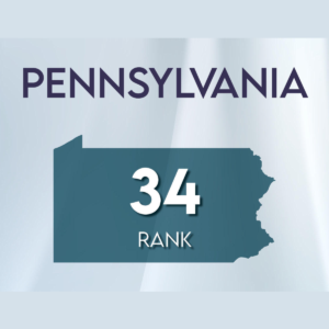 The state of Pennsylvania and its Family Structure Index Ranking - Number 34