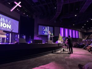 Taken from my seat in the front row of Visalia First Assembly where Jonathan Keller heard Charlie speak on September 2, just a week before he was killed