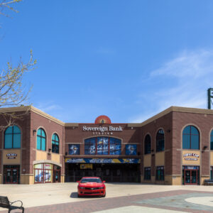 York, Pennsylvania, USA - April 24, 2013: A beautiful, sunny spring afternoon at WellSpan Stadium in York, Pennsylvania.